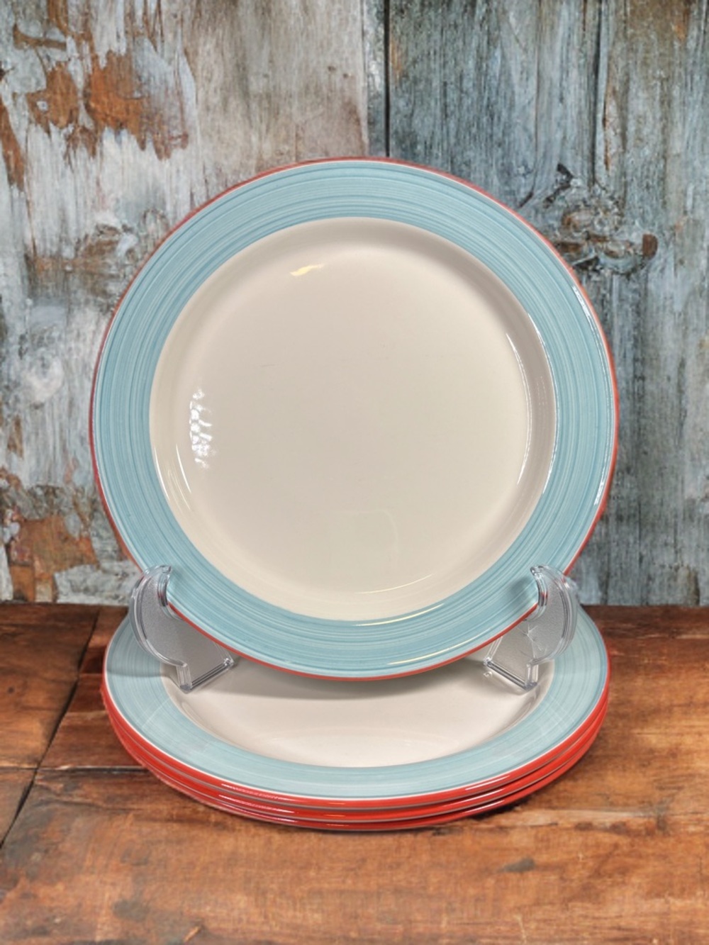 Set of 4 Steelite International Rio Blue Dinner plate